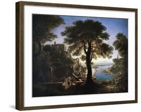 Castle by River, 1820-Karl Friedrich Schinkel-Framed Giclee Print