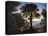 Castle by River, 1820-Karl Friedrich Schinkel-Stretched Canvas