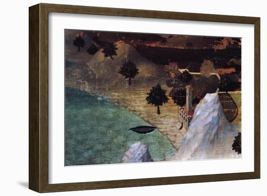 Castle by the Lake-Ambrogio Lorenzetti-Framed Premium Giclee Print