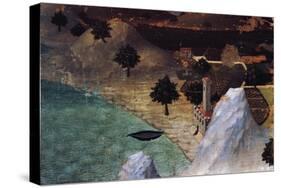 Castle by the Lake-Ambrogio Lorenzetti-Stretched Canvas