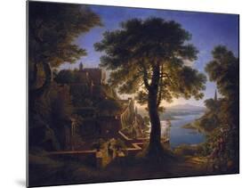 Castle by the River, 1820-Karl Friedrich Schinkel-Mounted Giclee Print