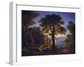 Castle by the River, 1820-Karl Friedrich Schinkel-Framed Giclee Print