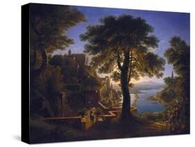 Castle by the River, 1820-Karl Friedrich Schinkel-Stretched Canvas