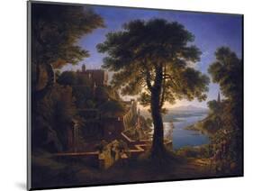 Castle by the River, 1820-Karl Friedrich Schinkel-Mounted Giclee Print