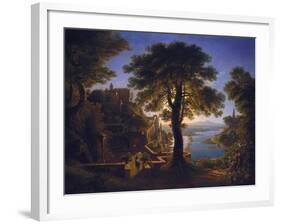 Castle by the River, 1820-Karl Friedrich Schinkel-Framed Giclee Print