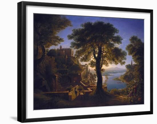 Castle by the River, 1820-Karl Friedrich Schinkel-Framed Giclee Print