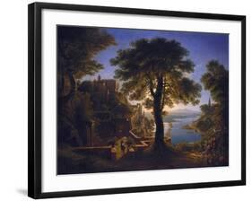 Castle by the River, 1820-Karl Friedrich Schinkel-Framed Giclee Print