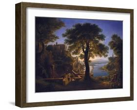 Castle by the River, 1820-Karl Friedrich Schinkel-Framed Premium Giclee Print