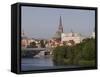 Castle, Cathedral and River Odra, Szczecin, West Pomerania, Poland, Europe-Rolf Richardson-Framed Stretched Canvas