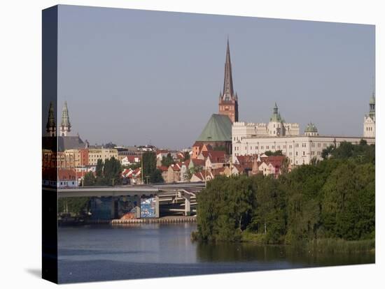 Castle, Cathedral and River Odra, Szczecin, West Pomerania, Poland, Europe-Rolf Richardson-Stretched Canvas