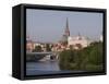 Castle, Cathedral and River Odra, Szczecin, West Pomerania, Poland, Europe-Rolf Richardson-Framed Stretched Canvas