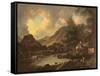 Castle Crag Borrowdale-Julius Caesar Ibbetson-Framed Stretched Canvas