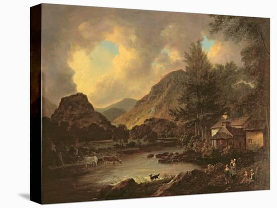 Castle Crag Borrowdale-Julius Caesar Ibbetson-Stretched Canvas