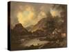 Castle Crag Borrowdale-Julius Caesar Ibbetson-Stretched Canvas