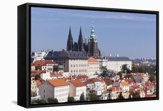 Castle District Hradcany with St. Vitus Cathedral and Royal Palace Seen from Petrin Hill-Markus-Framed Stretched Canvas