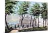 Castle Garden from the Battery, New York, 1848-Currier & Ives-Mounted Giclee Print