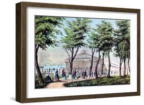 Castle Garden from the Battery, New York, 1848-Currier & Ives-Framed Giclee Print