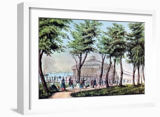 Castle Garden from the Battery, New York, 1848-Currier & Ives-Framed Giclee Print