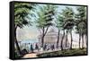 Castle Garden from the Battery, New York, 1848-Currier & Ives-Framed Stretched Canvas