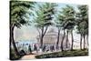 Castle Garden from the Battery, New York, 1848-Currier & Ives-Stretched Canvas