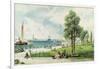 Castle Garden (View of Battery Park from South Ferry to Castle Garden) C.1886 (Embossed Litho)-Andrew Melrose-Framed Giclee Print