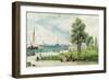 Castle Garden (View of Battery Park from South Ferry to Castle Garden) C.1886 (Embossed Litho)-Andrew Melrose-Framed Giclee Print