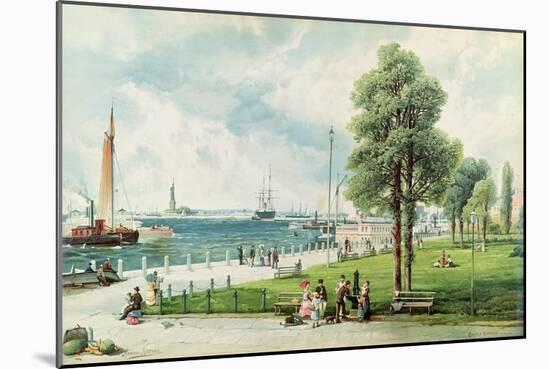 Castle Garden (View of Battery Park from South Ferry to Castle Garden) C.1886 (Embossed Litho)-Andrew Melrose-Mounted Giclee Print