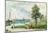 Castle Garden (View of Battery Park from South Ferry to Castle Garden) C.1886 (Embossed Litho)-Andrew Melrose-Mounted Giclee Print