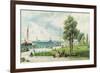 Castle Garden (View of Battery Park from South Ferry to Castle Garden) C.1886 (Embossed Litho)-Andrew Melrose-Framed Giclee Print