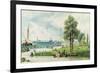 Castle Garden (View of Battery Park from South Ferry to Castle Garden) C.1886 (Embossed Litho)-Andrew Melrose-Framed Giclee Print