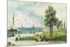 Castle Garden (View of Battery Park from South Ferry to Castle Garden) C.1886 (Embossed Litho)-Andrew Melrose-Mounted Giclee Print