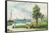 Castle Garden (View of Battery Park from South Ferry to Castle Garden) C.1886 (Embossed Litho)-Andrew Melrose-Framed Stretched Canvas