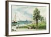 Castle Garden (View of Battery Park from South Ferry to Castle Garden) C.1886 (Embossed Litho)-Andrew Melrose-Framed Giclee Print