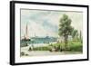 Castle Garden (View of Battery Park from South Ferry to Castle Garden) C.1886 (Embossed Litho)-Andrew Melrose-Framed Giclee Print