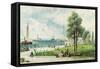 Castle Garden (View of Battery Park from South Ferry to Castle Garden) C.1886 (Embossed Litho)-Andrew Melrose-Framed Stretched Canvas