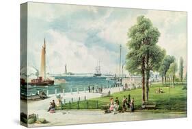 Castle Garden (View of Battery Park from South Ferry to Castle Garden) C.1886 (Embossed Litho)-Andrew Melrose-Stretched Canvas