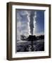 Castle Geyser at Sunrise in Yellowstone National Park, Wyoming, USA-Diane Johnson-Framed Photographic Print