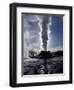 Castle Geyser at Sunrise in Yellowstone National Park, Wyoming, USA-Diane Johnson-Framed Photographic Print