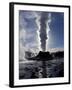 Castle Geyser at Sunrise in Yellowstone National Park, Wyoming, USA-Diane Johnson-Framed Photographic Print