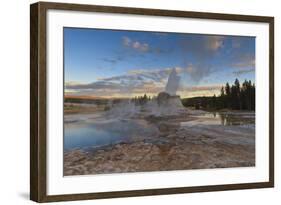 Castle Geyser at Sunset-Eleanor-Framed Photographic Print