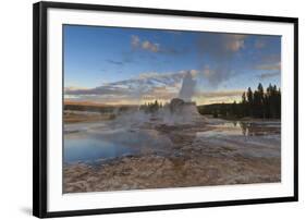 Castle Geyser at Sunset-Eleanor-Framed Photographic Print