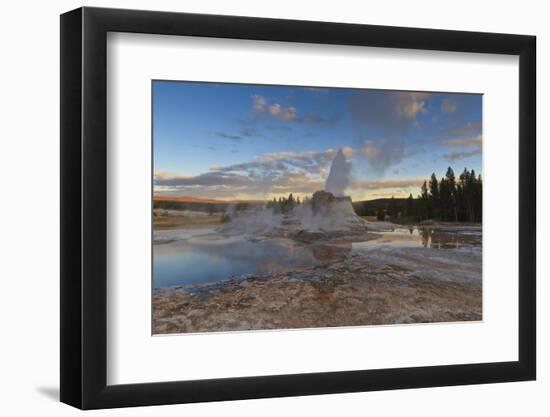 Castle Geyser at Sunset-Eleanor-Framed Photographic Print