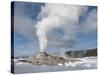 Castle Geyser Erupting in Winter Landscape, Yellowstone National Park, UNESCO World Heritage Site, -Kimberly Walker-Stretched Canvas