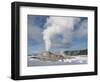 Castle Geyser Erupting in Winter Landscape, Yellowstone National Park, UNESCO World Heritage Site, -Kimberly Walker-Framed Photographic Print