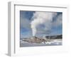 Castle Geyser Erupting in Winter Landscape, Yellowstone National Park, UNESCO World Heritage Site, -Kimberly Walker-Framed Photographic Print