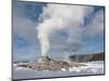 Castle Geyser Erupting in Winter Landscape, Yellowstone National Park, UNESCO World Heritage Site, -Kimberly Walker-Mounted Photographic Print