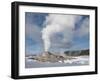 Castle Geyser Erupting in Winter Landscape, Yellowstone National Park, UNESCO World Heritage Site, -Kimberly Walker-Framed Photographic Print