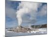 Castle Geyser Erupting in Winter Landscape, Yellowstone National Park, UNESCO World Heritage Site, -Kimberly Walker-Mounted Photographic Print