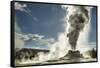 Castle Geyser erupting, Upper Geyser Basin, Yellowstone National Park, Wyoming-Adam Jones-Framed Stretched Canvas