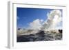 Castle Geyser Steam Blocks Sun-Eleanor-Framed Photographic Print